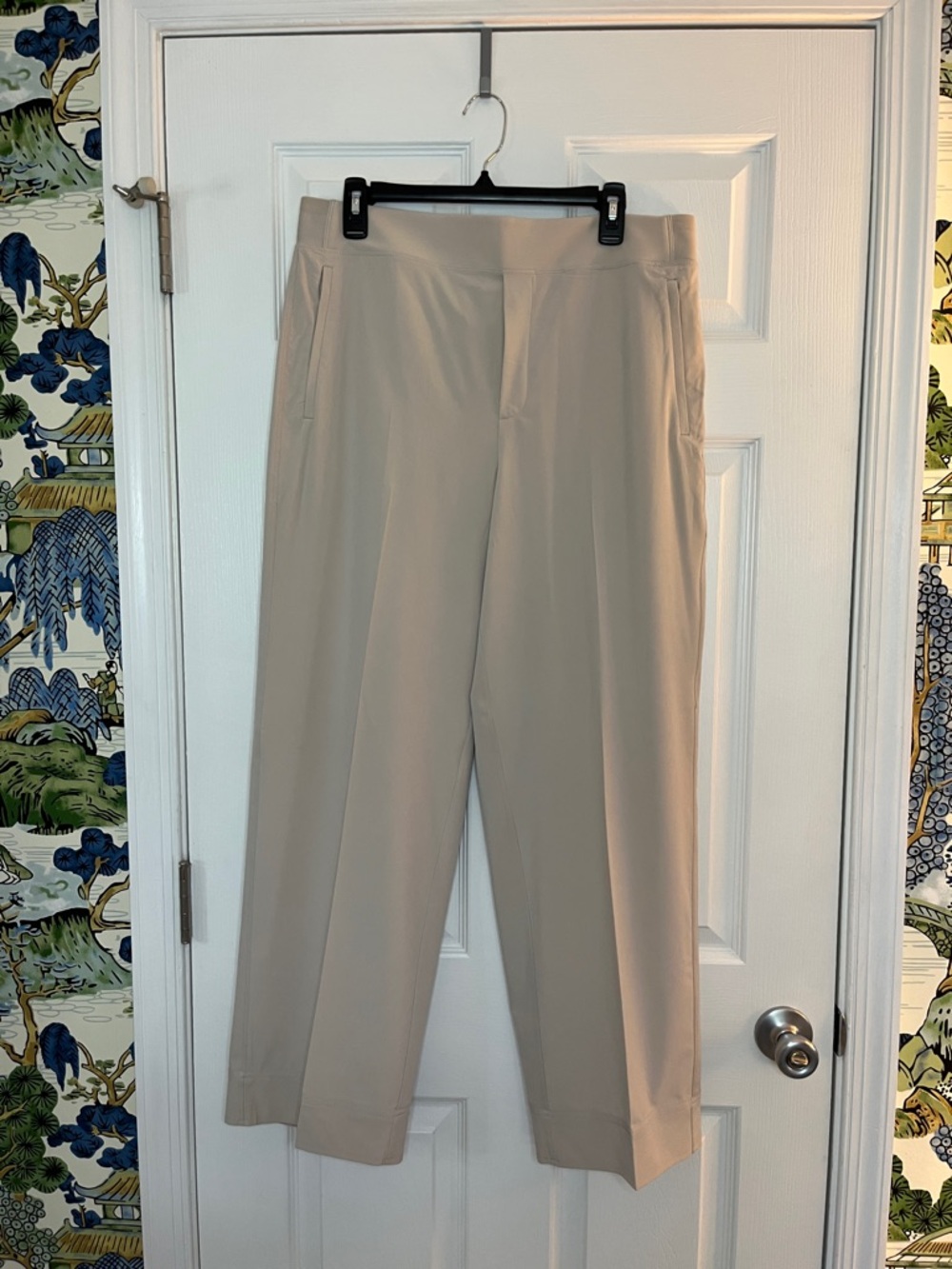 Athleta Beige Straight-Leg Trousers